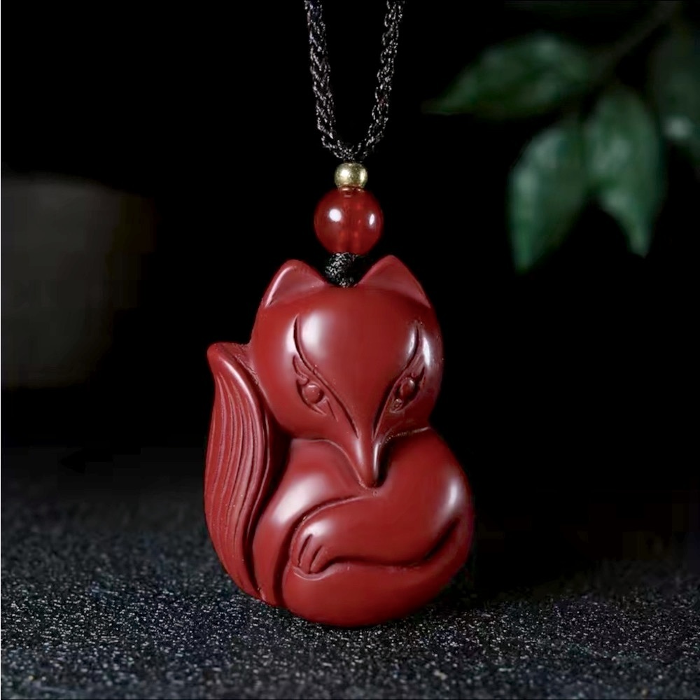 Cinnabar carved fox - Picture 9 of 9